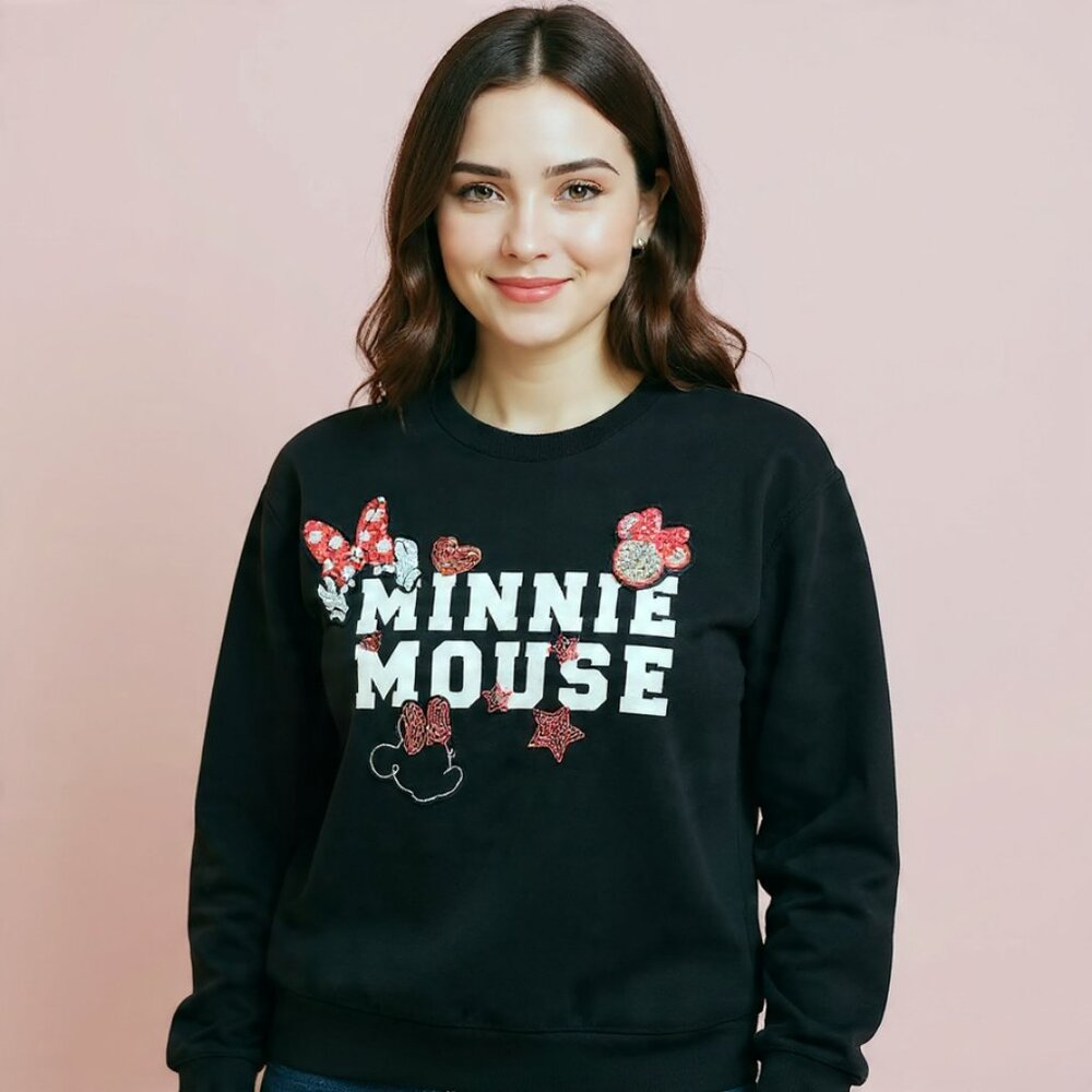 torrid Black Minnie Mouse Sequin Appliqué Sweatshirt